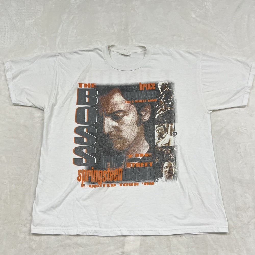 Bruce Springsteen T-Shirt Mens XL White 1999 E Street Band Reunion Tour Graphic
